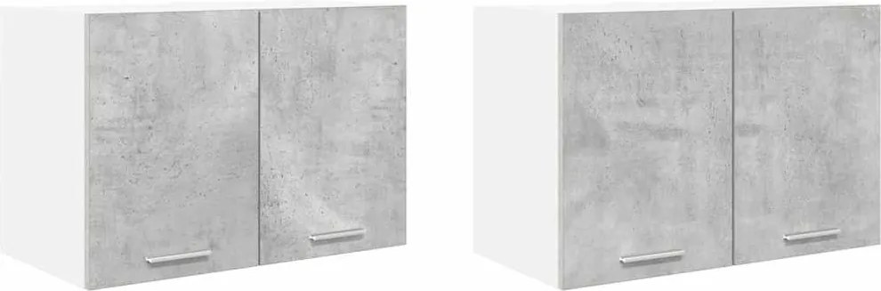 vidaXL Függő szekrény 2 pcs Beton szürke és fehér 60 x 31 x 40 cm