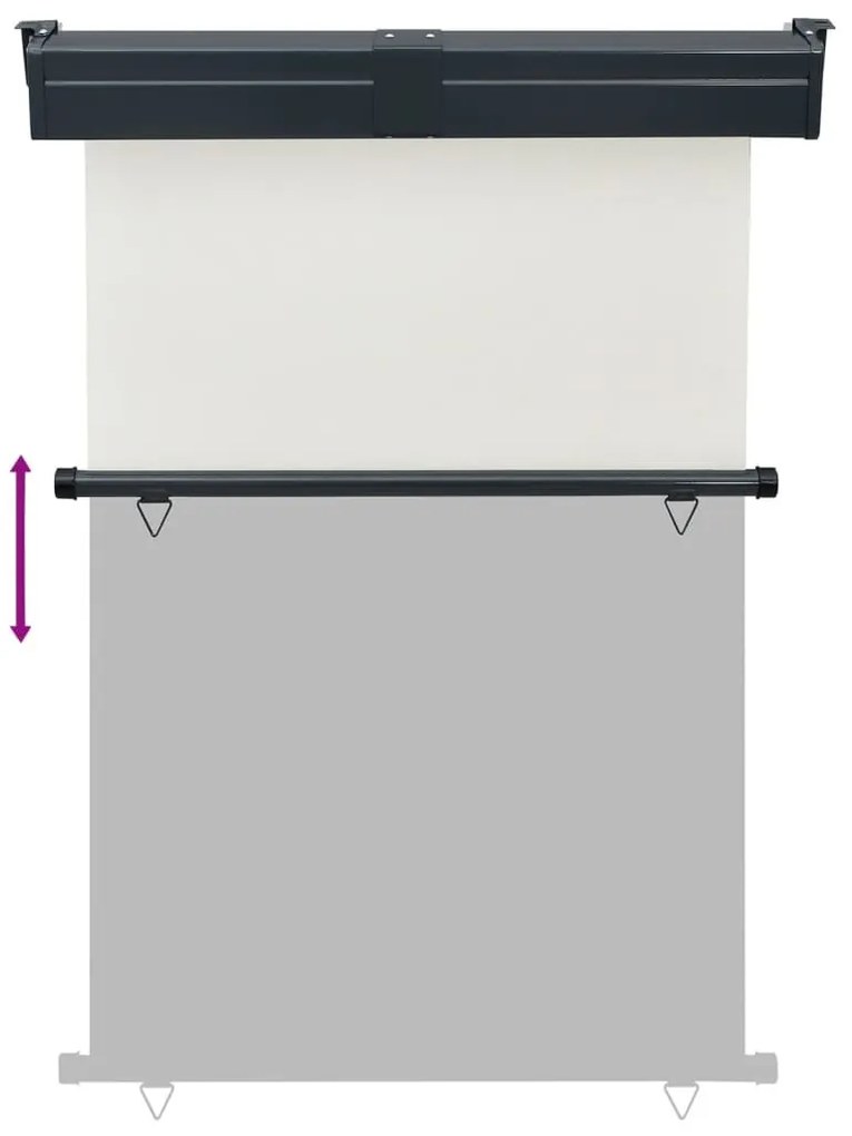 krémszínű oldalsó terasznapellenző 125 x 250 cm