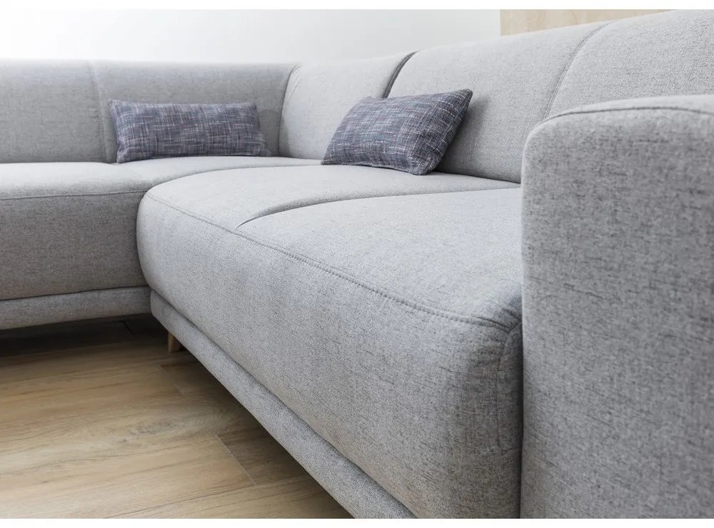 Világosszürke kinyitható-tárolóhelyes sarokkanapé (bal oldali-L alakú) Classy Sophie – Miuform