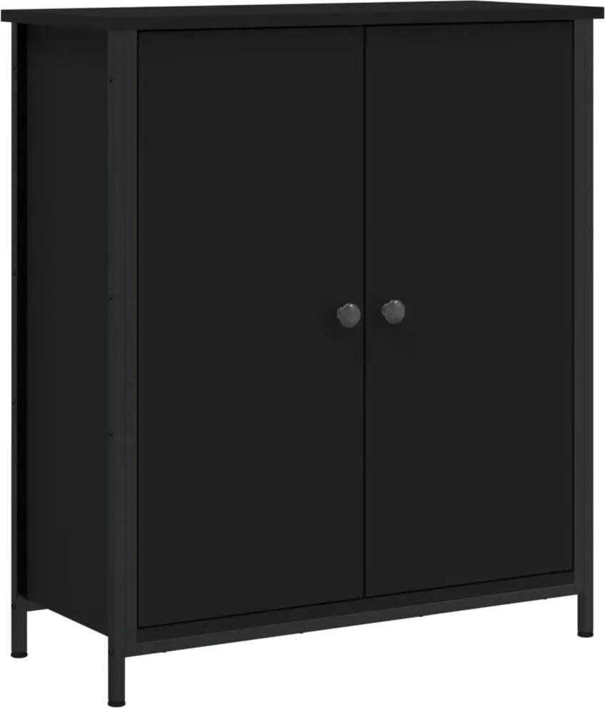 vidaXL fekete szerelt fa tálalószekrény 70 x 30 x 80 cm