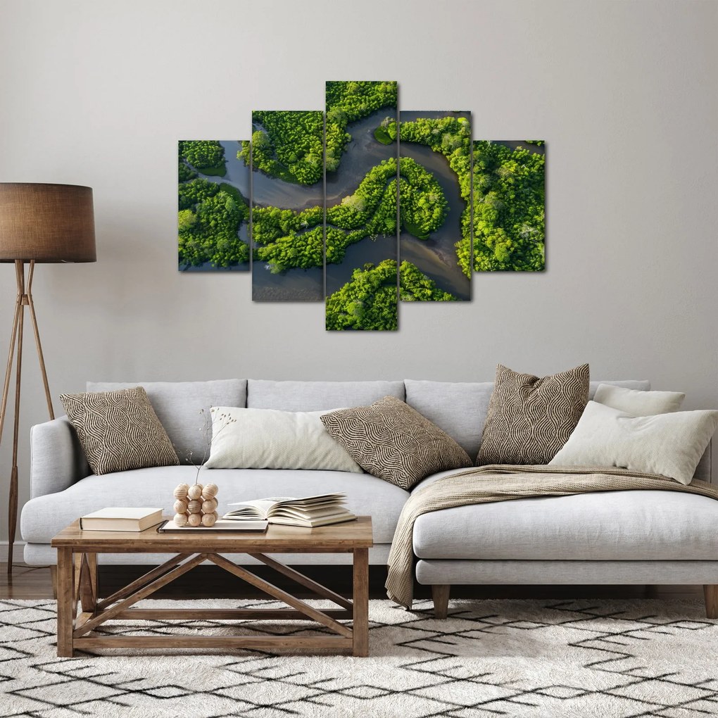 Kép - Erdei táj folyóval (150x105 cm)