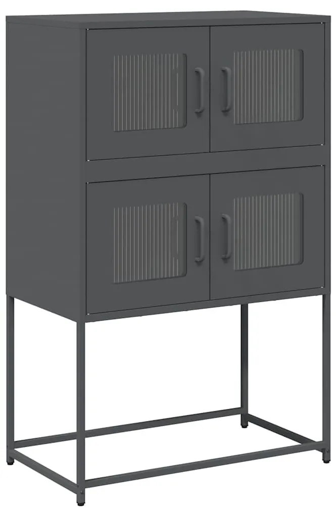 Highboard antracit 68x39x107 cm Acél