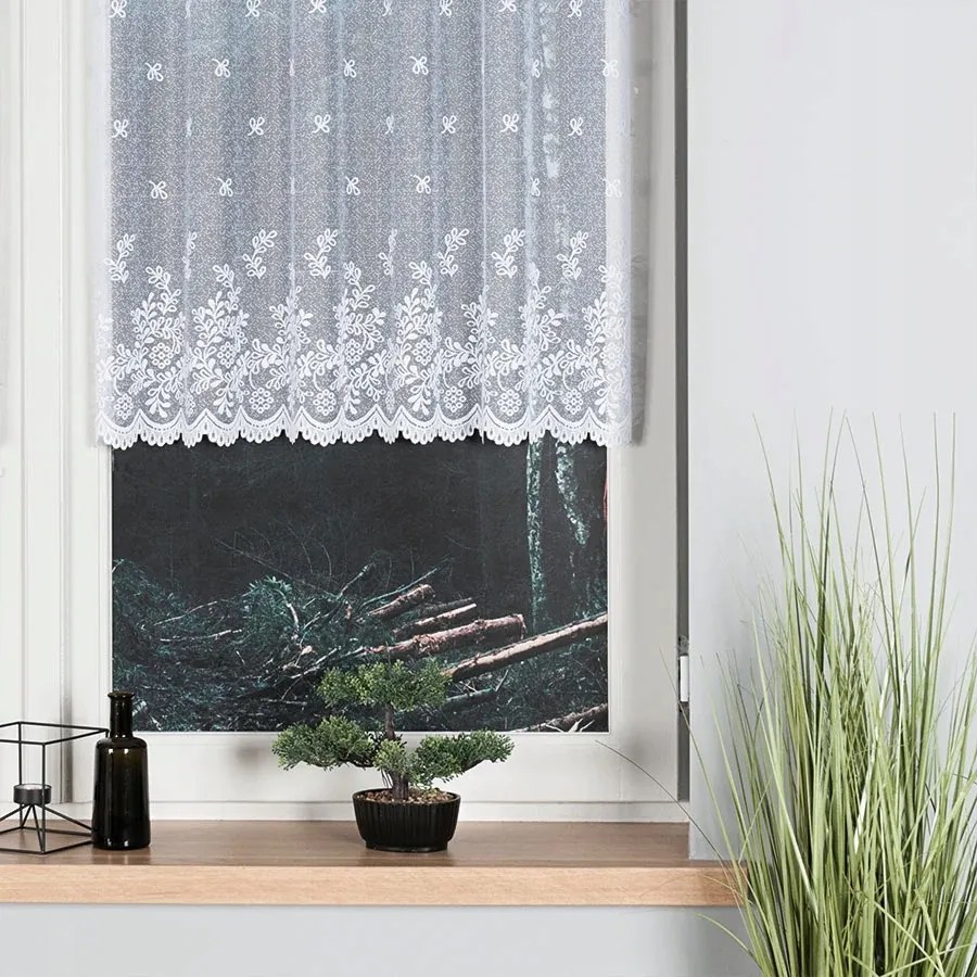 Jacquard Függöny Konyha 100cm fehér
