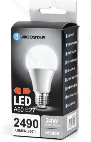 LED izzó A60 E27 24W 6500k