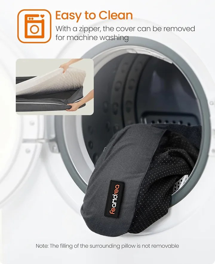 Ortopéd Kutyaágy, Oldalsó Párnás Kutyasofa, 106 x 76 x 18 cm, Csúszásmentes, Sötétszürke