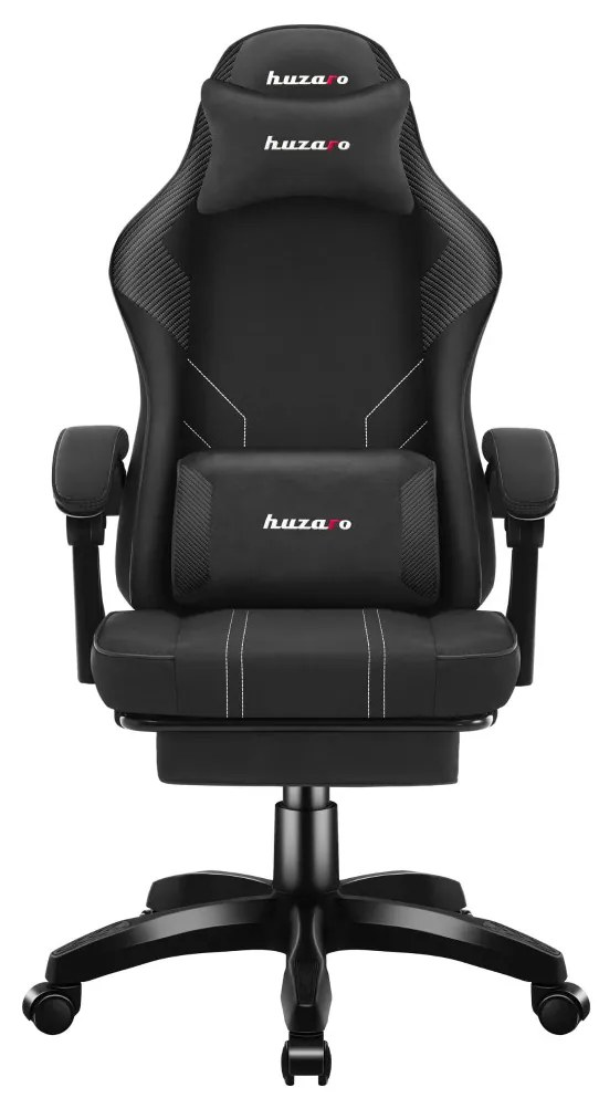 Gamer szék Space lábtartóval Carbon fekete