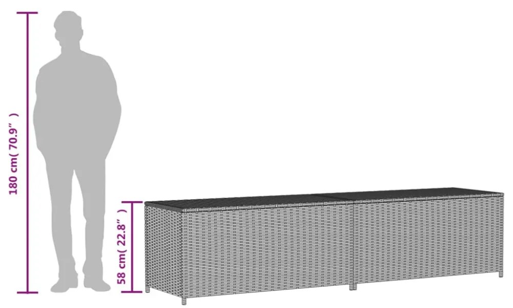 vegyes bézs polyrattan kerti tárolóláda 469 L