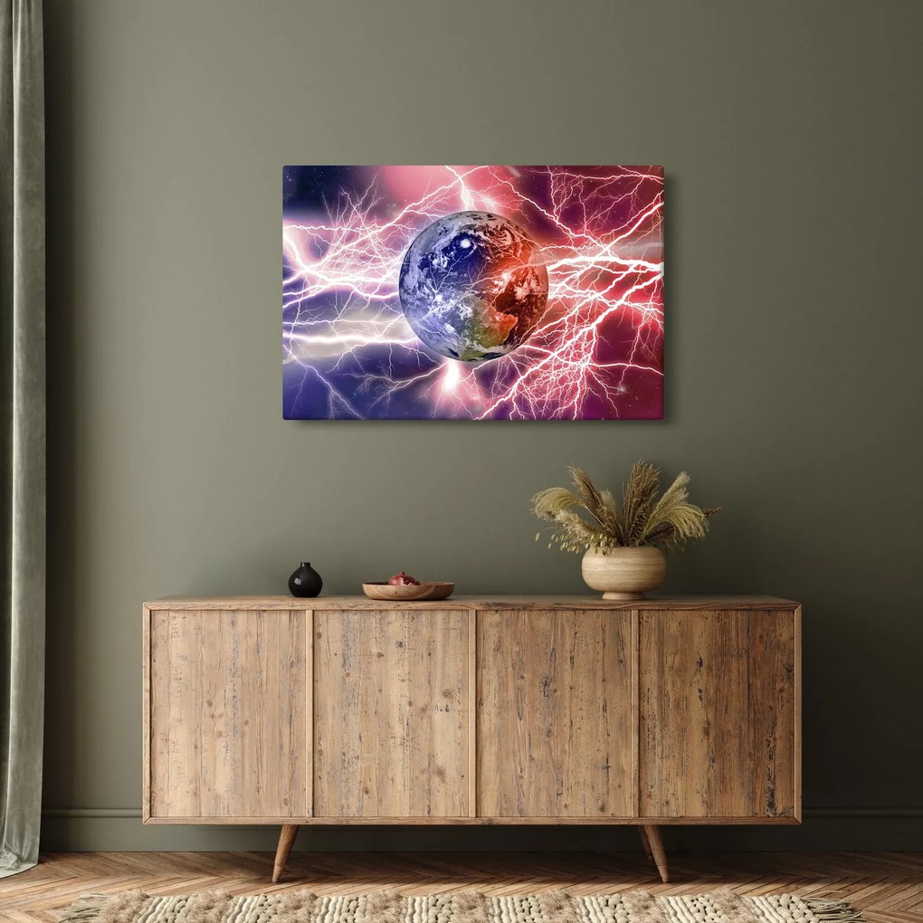 Kép - Földgolyó az áram alatt (90x60 cm)