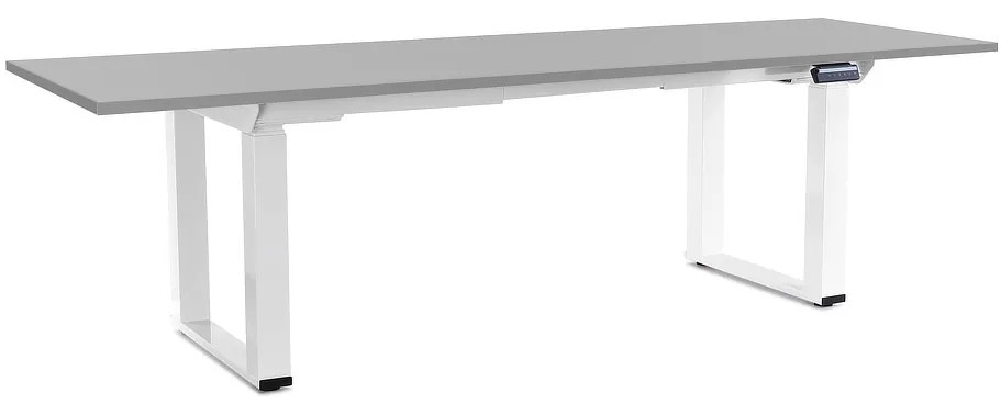 OfficeTech Strong állítható magasságú asztal 240 x 80 cm, fehér alap, világos szürke