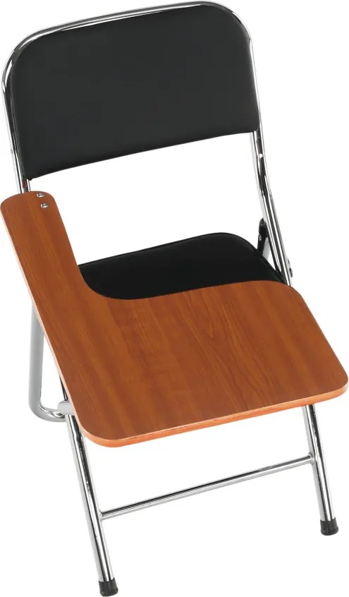 Szék írólappal, fekete/natúr, TEKER