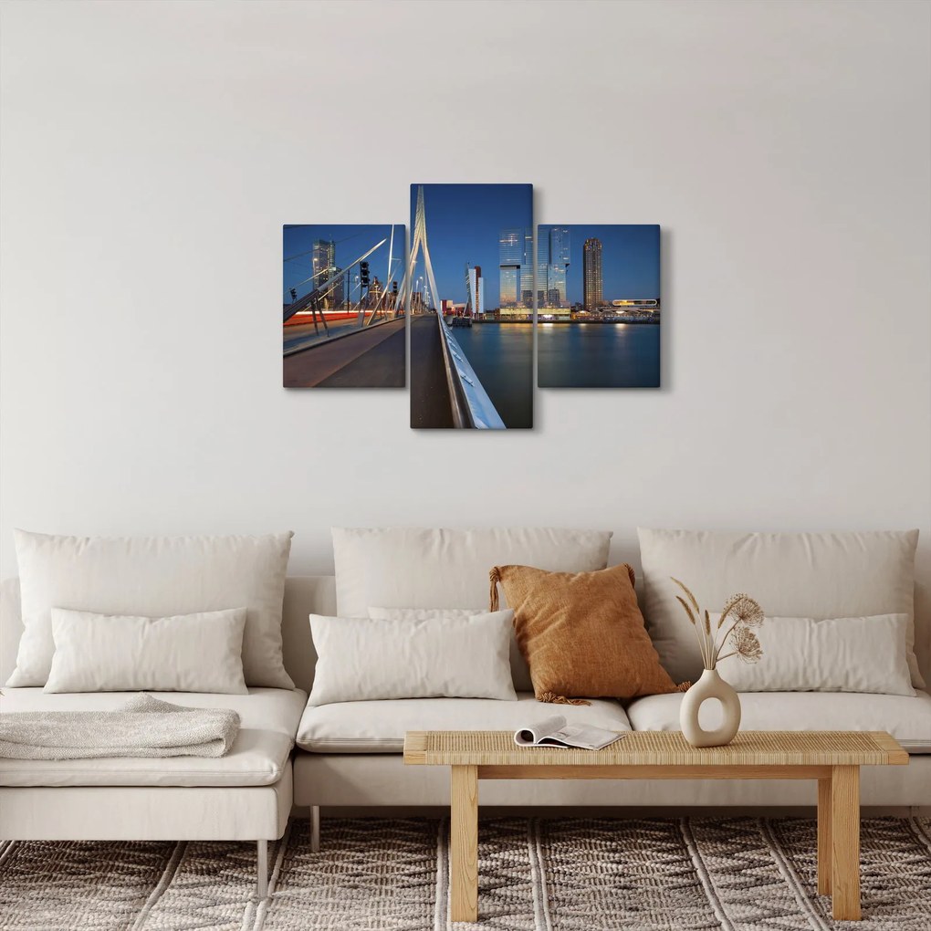 Kép - Alkonyat Rotterdamban, Hollandia (90x60 cm)