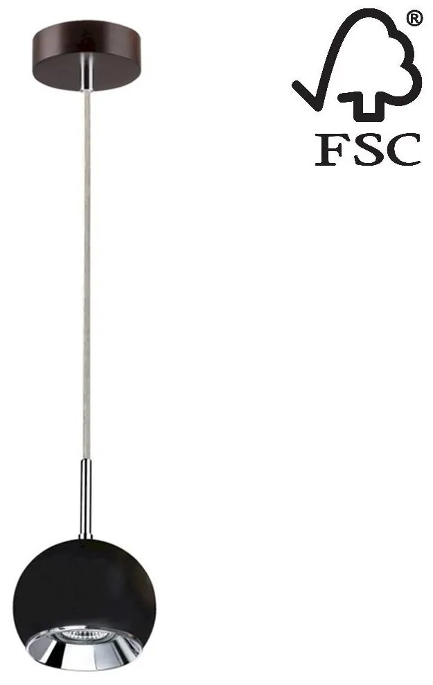 Spot-Light Spot-Light 5143176 - LED Csillár zsinóron BALL WOOD 1xGU10/5W/230V SP0279