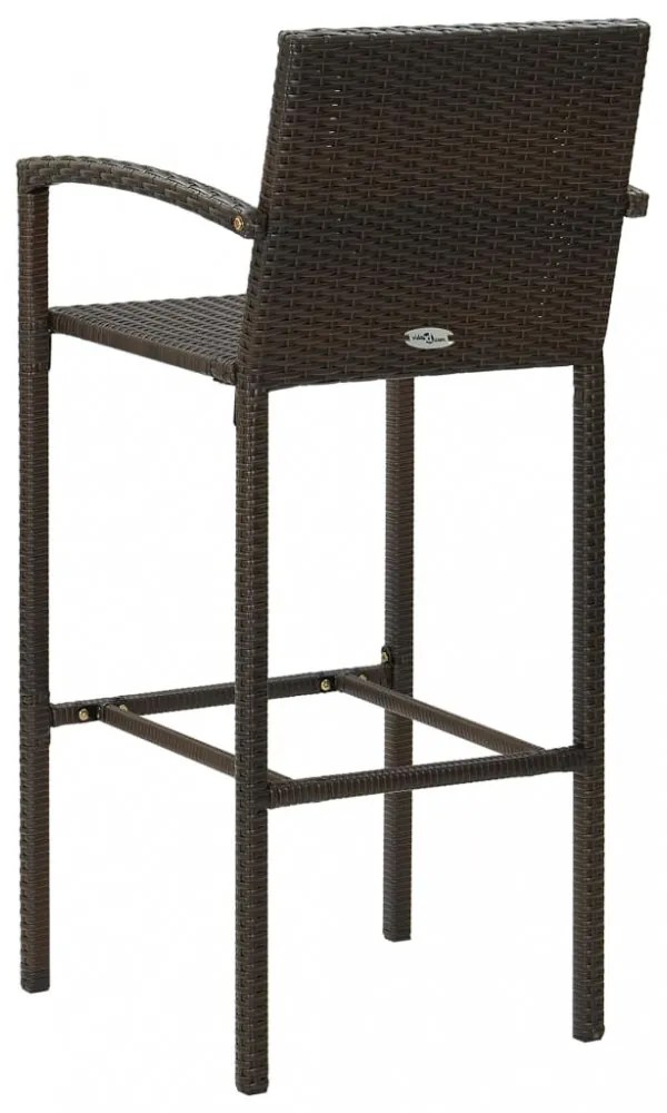 2 db barna polyrattan bárszék
