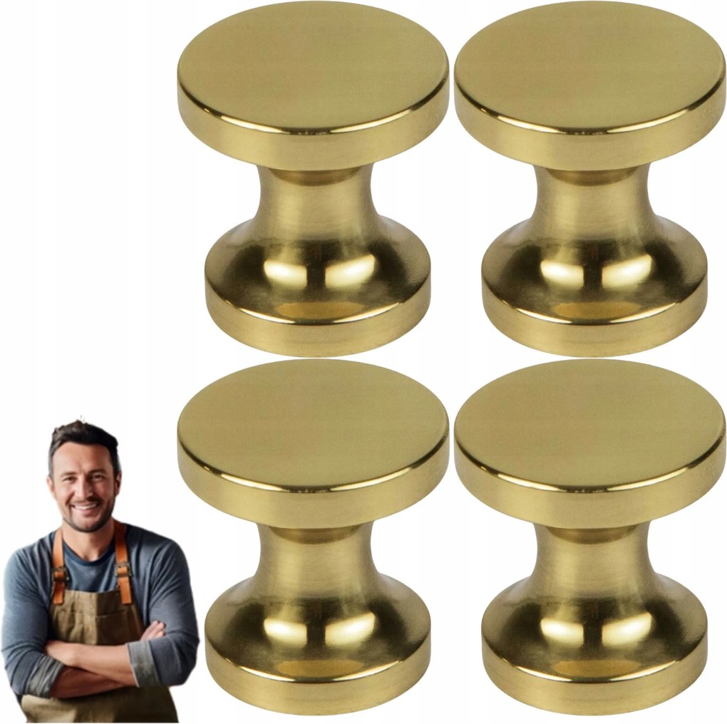 Bútorfogantyú Kobe Csiszolt sárgaréz, arany fényes 4db