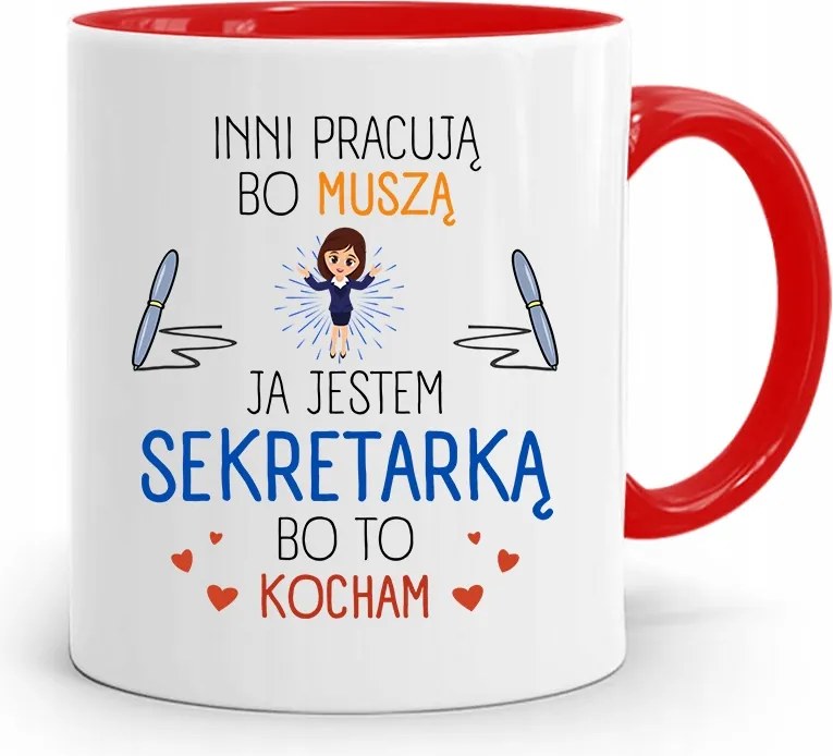 Piros Bögre Titkárnőnek Titkárnő Vagyok, fényképes nyomattal