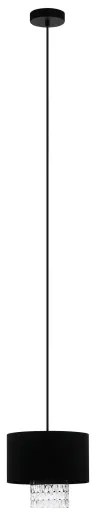 Eglo 39977 - Csillár zsinóron SAPUARA 1xE27/40W/230V fekete