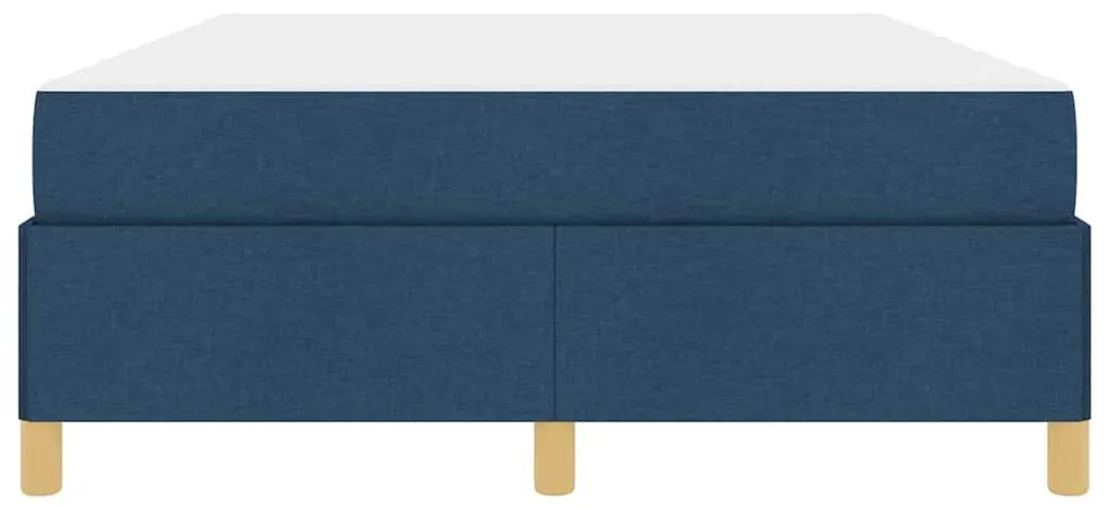 Boxrugós ágy matracmal Kék és Fehér 160 x 200 cm szövet