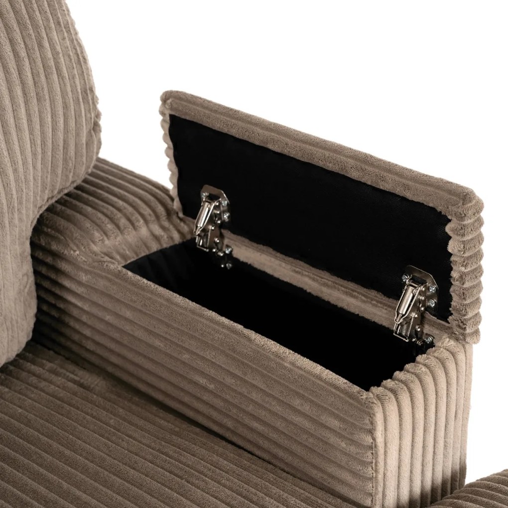 Pihenőfotel bézs színben, kordbársony kárpittal NEO