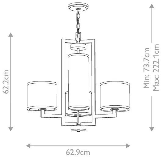 Hinkley HK-HAMPTON4-BB - Láncos csillár HAMPTON 4xE27/60W/230V arany