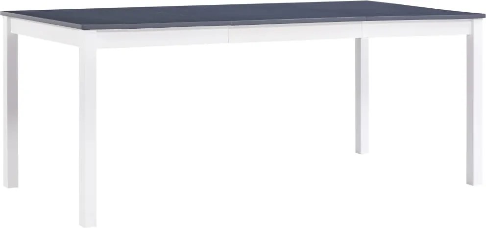 vidaXL fehér és szürke fenyőfa étkezőasztal 180 x 90 x 73 cm