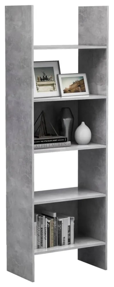 betonszürke szerelt fa könyvszekrény 60 x 35 x 180 cm