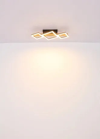 Globo 67288D2 Mennyezeti lámpa fém fekete matt, MDF fa sötét, ABS fekete matt, műanyag fehér, HxSzxM: 920x300x130mm, kis négyzetek 16 x 16 cm, nagy négyzetek 22 x 22 cm, LED 35W 230V, 3700lm forrás, 18800 kimenő, 3000K