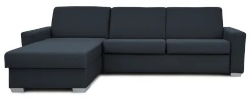 Kinyitható sarokkanapé ágyfunkcióval, tárolóval, L alakú, LEKA lv. kék