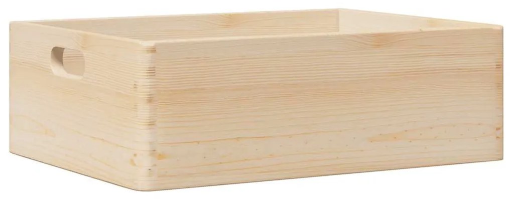 Fa doboz fogantyúkkal 40x30x13 cm tömör fa fenyő