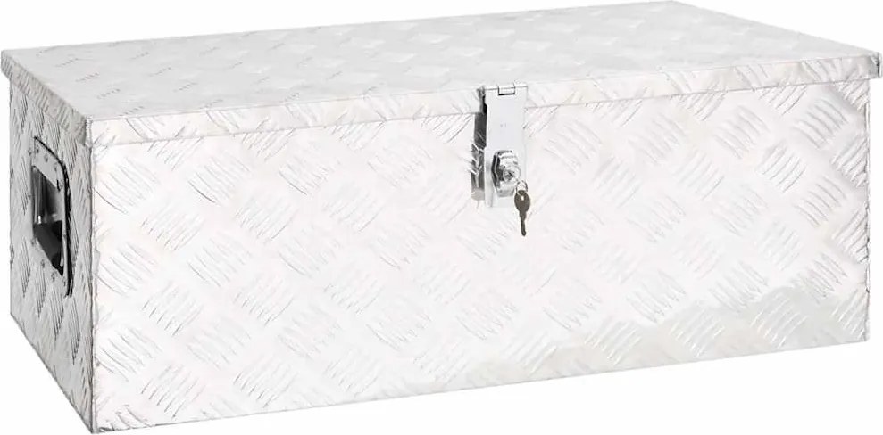 vidaXL ezüstszínű alumínium tárolóláda 80 x 39 x 30 cm