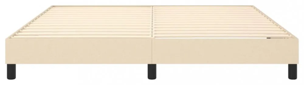 krémszínű szövet rugós ágykeret 160 x 200 cm