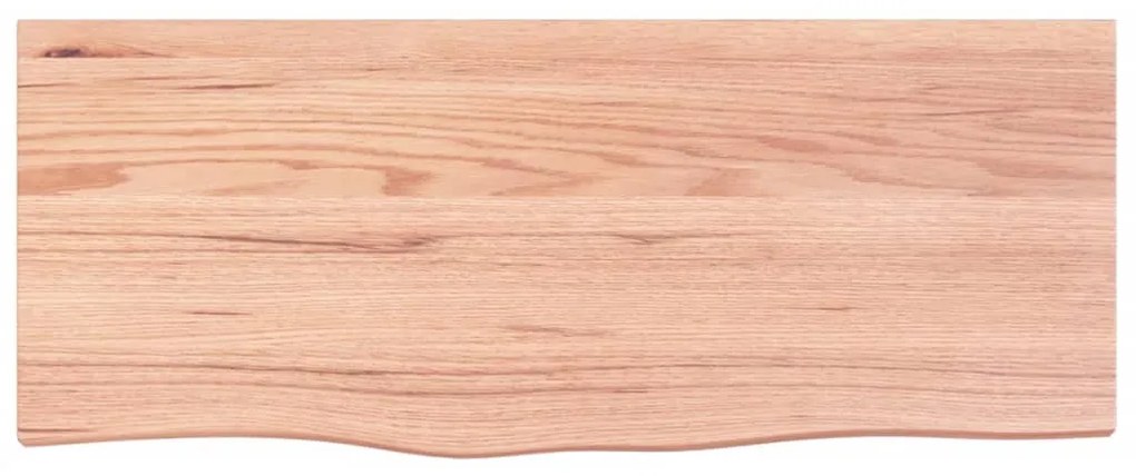 világosbarna kezelt tömör fa fürdőszobai pult 100x40x(2-6) cm