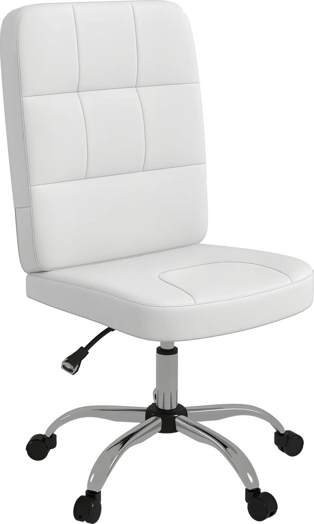Vinsetto Karfátlan Irodai Szék Forgó Műbőr Íróasztali Szék Állítható Magassággal Modern Stílus 120 kg Terhelhetőséggel 45x59x90-100 cm Fehér | Aosom