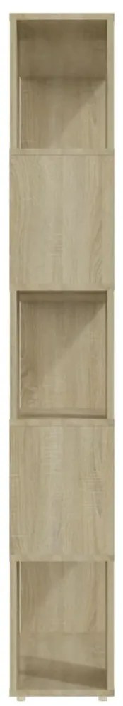 sonoma-tölgy színű térelválasztó könyvszekrény 80 x 24 x 155 cm