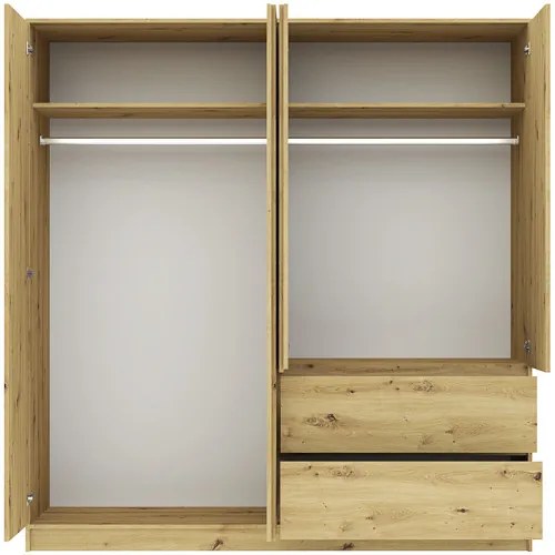 BASIT Gardrób Szekrény Tölgy Színben 195 cm