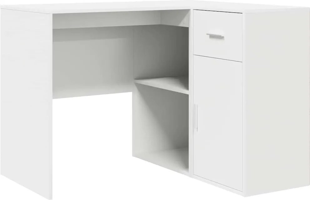 vidaXL Sarokíróasztal fiókkal Fehér 102 x 88 x 75 cm