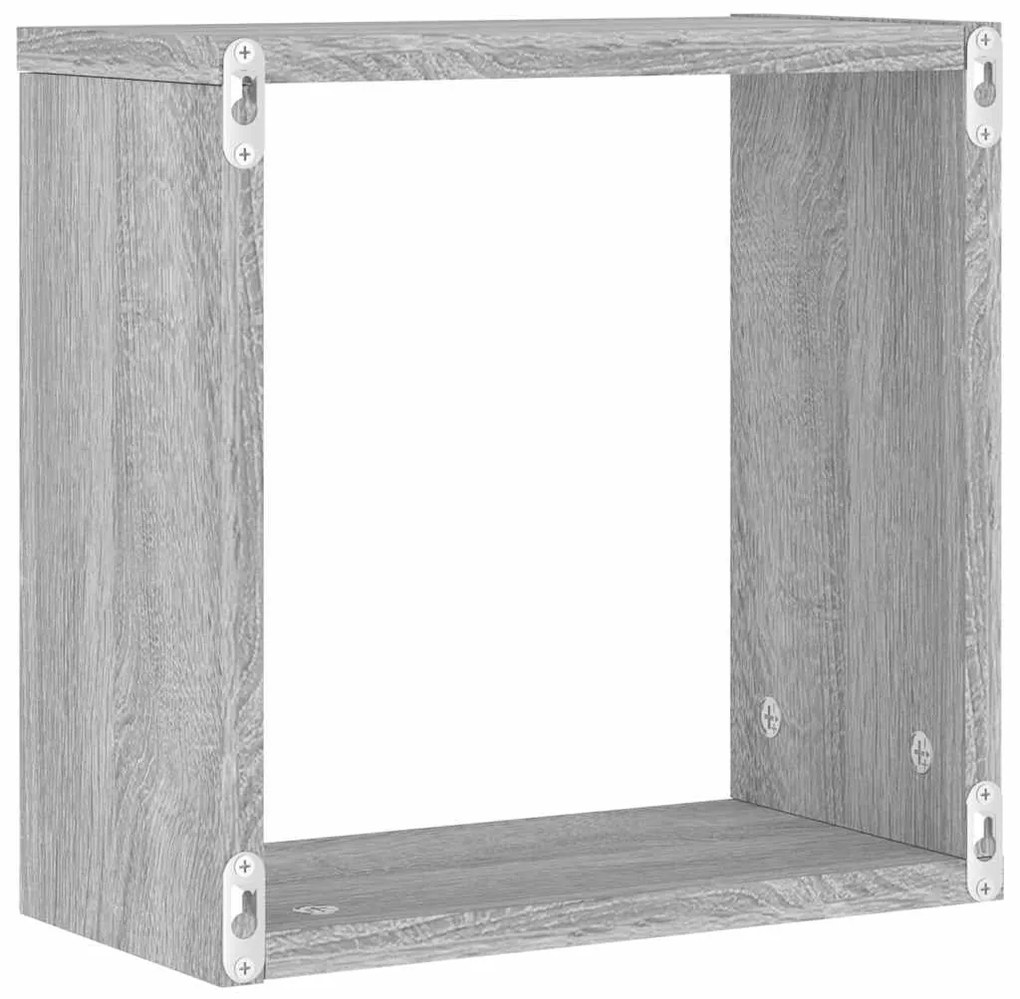 4 db szürke sonoma fali kockapolc 30 x 15 x 30 cm