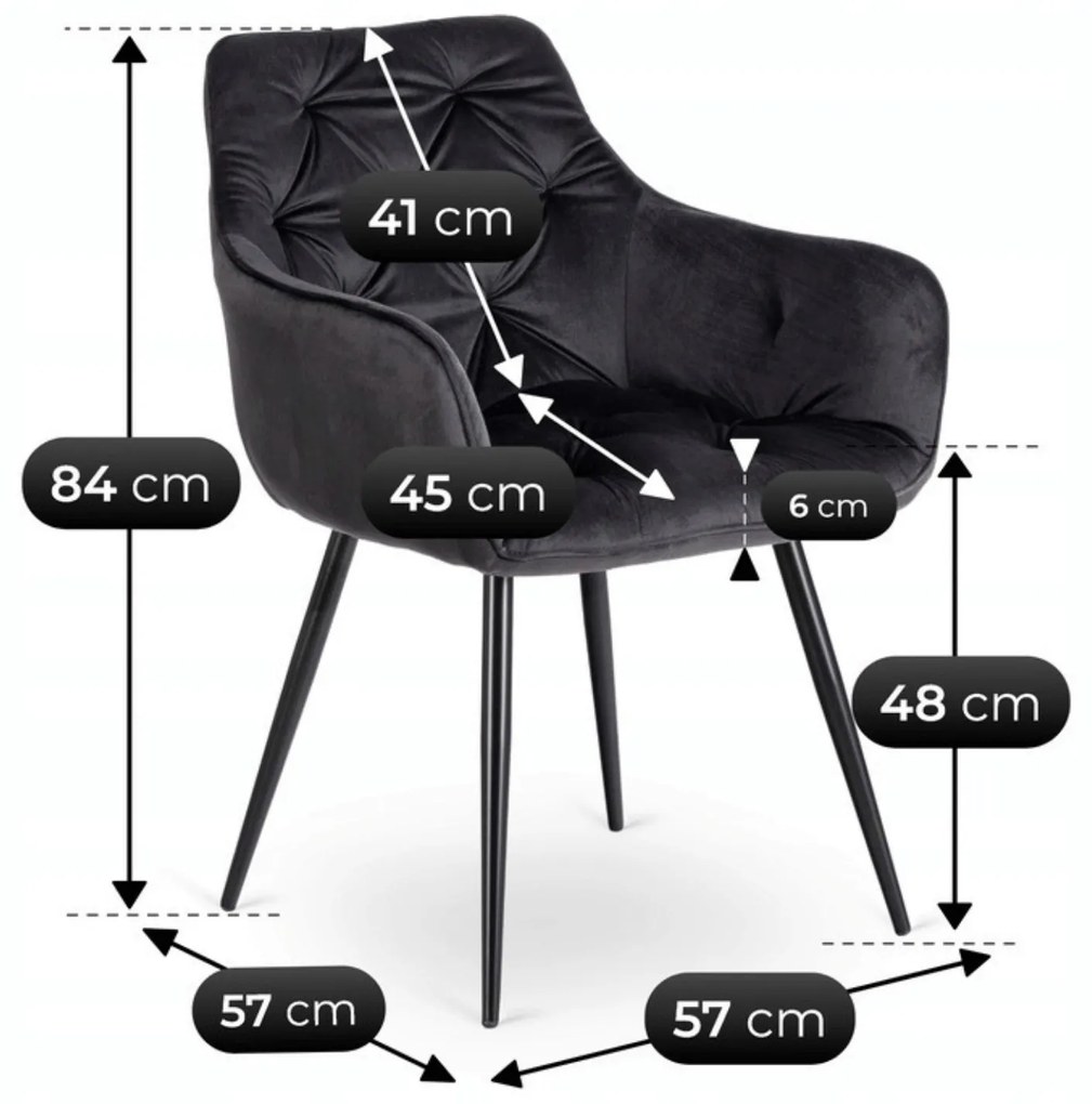 Fekete Bársony Étkezőszék. MODESTO