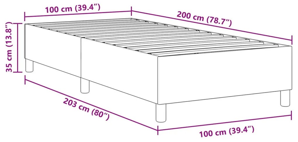 Boxspring Ágy Világos Zöld Szürke 100x200 cm Kedvenc Kordbársony