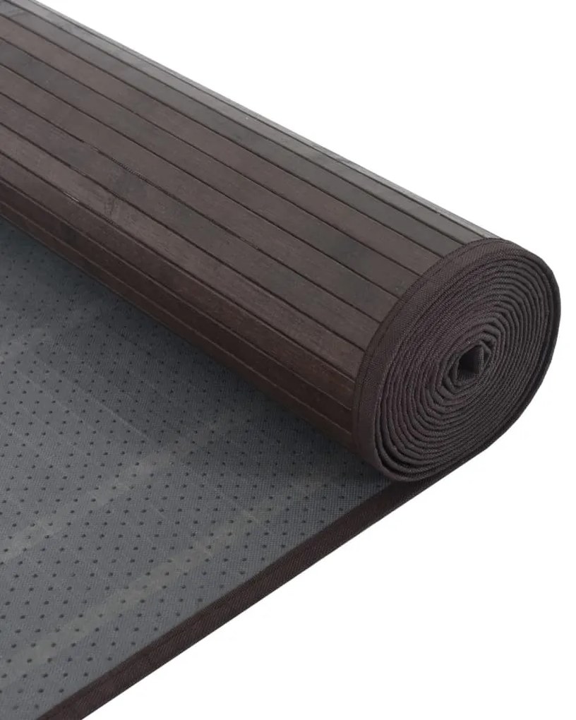 négyszögletű sötétbarna bambusz szőnyeg 100 x 500 cm