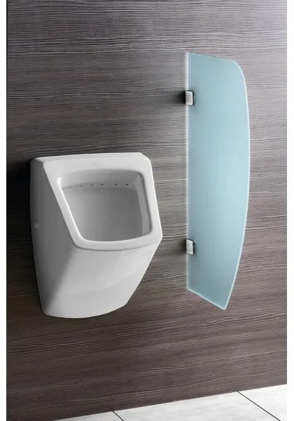 Sapho - 40x80 cm-es elválasztó fal pisoárokhoz, matt üveg