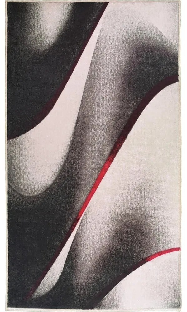 Fehér-fekete mosható szőnyeg 80x50 cm - Vitaus