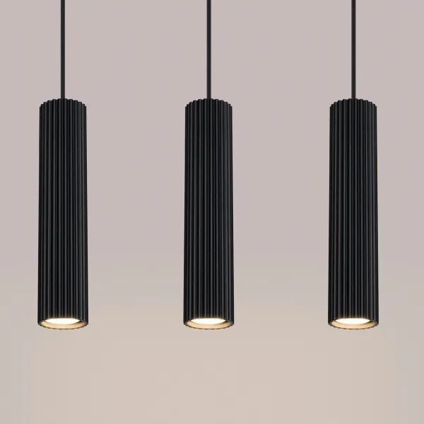 Sollux SL.1575 - Csillár zsinóron KARBON 3xGU10/10W/230V fekete