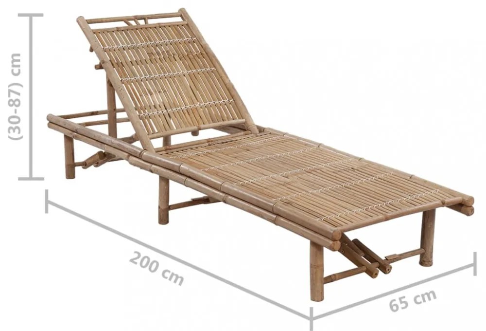 bambusz kerti napozóágy párnával