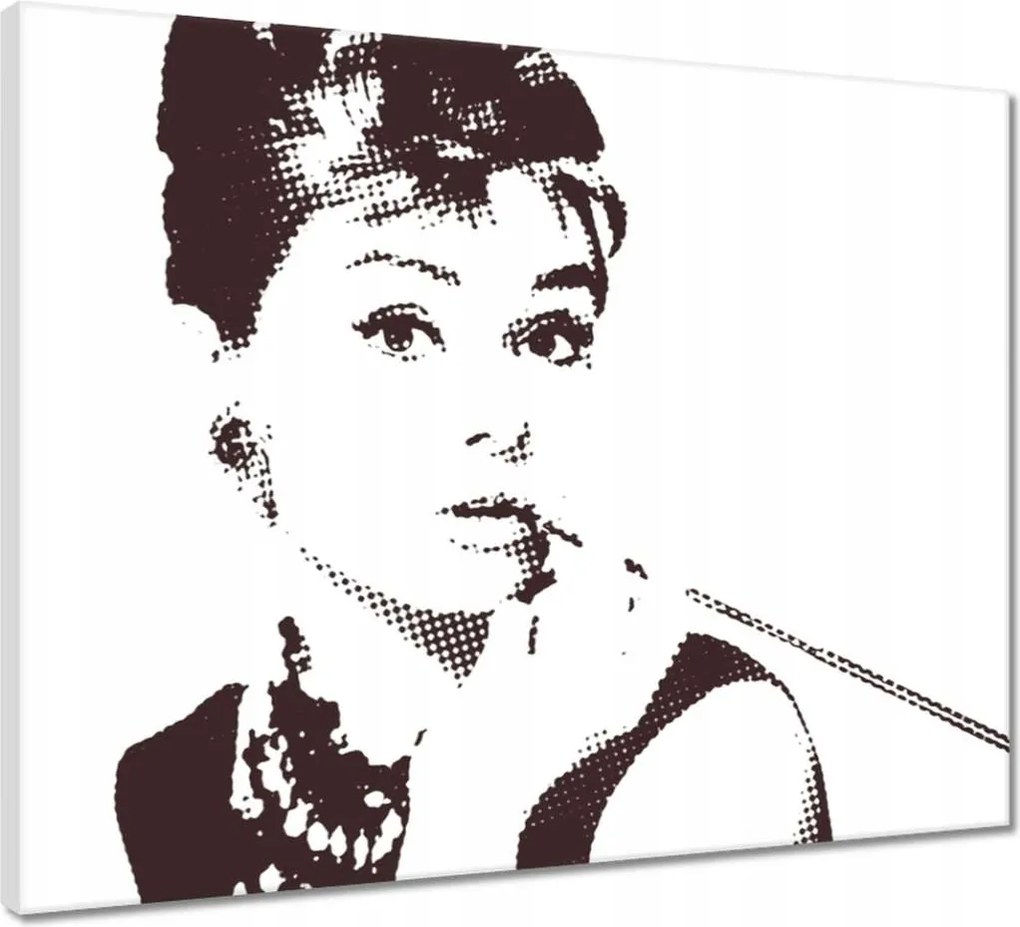 Vászonkép 50x40 Audrey Hepburn Szivar