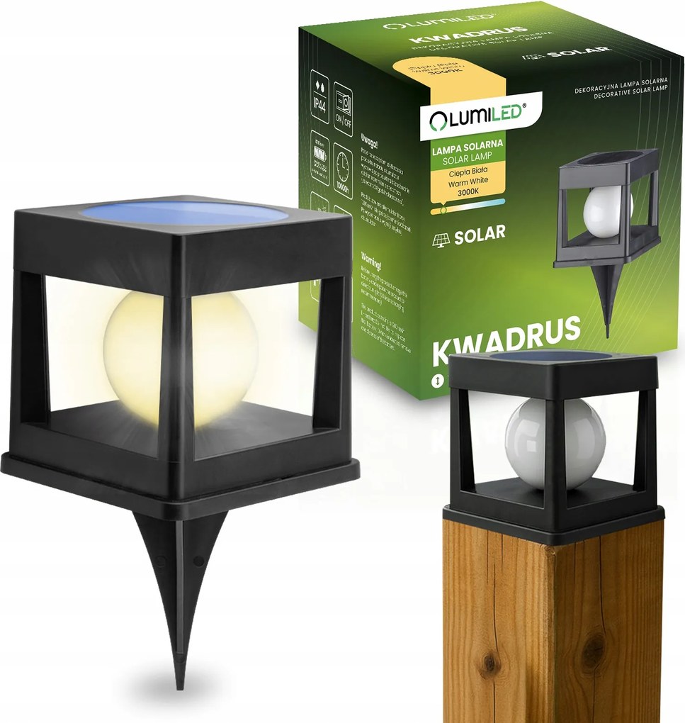 Napelemes lámpa kerti oszlophoz LED-es beszúrható gömb rátét XL