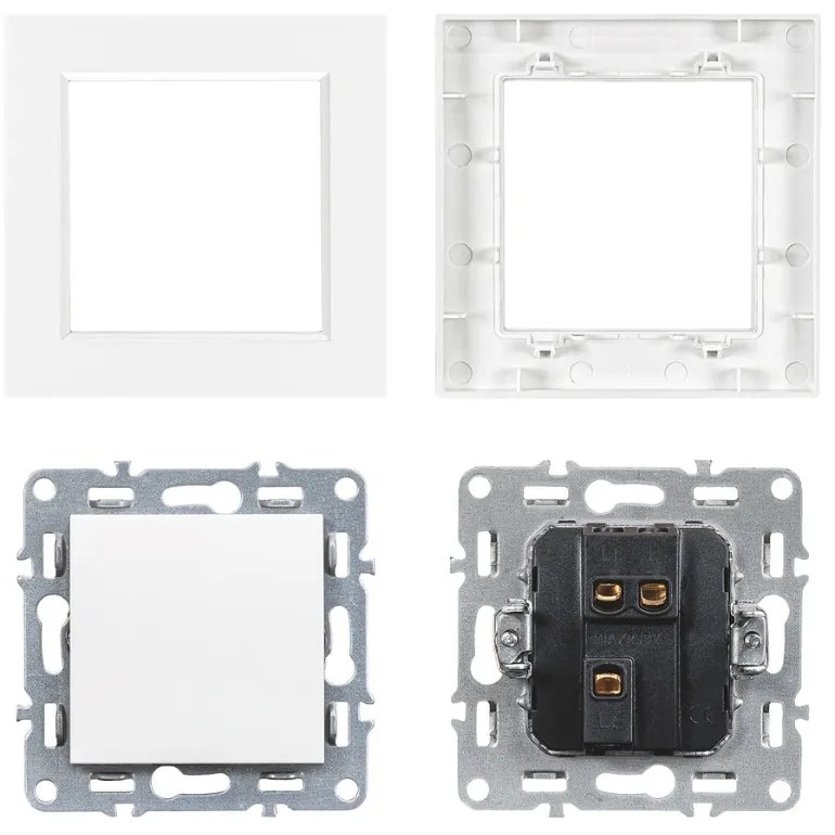 Nova váltókapcsoló 10A 250V 106 fehér kerettel