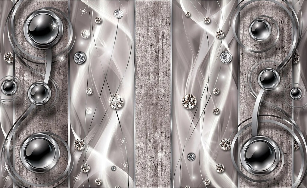 Fotótapéta flizelina Metal Futuro Gyémánt Spirál Modern Loft 208x146 +ragasztó