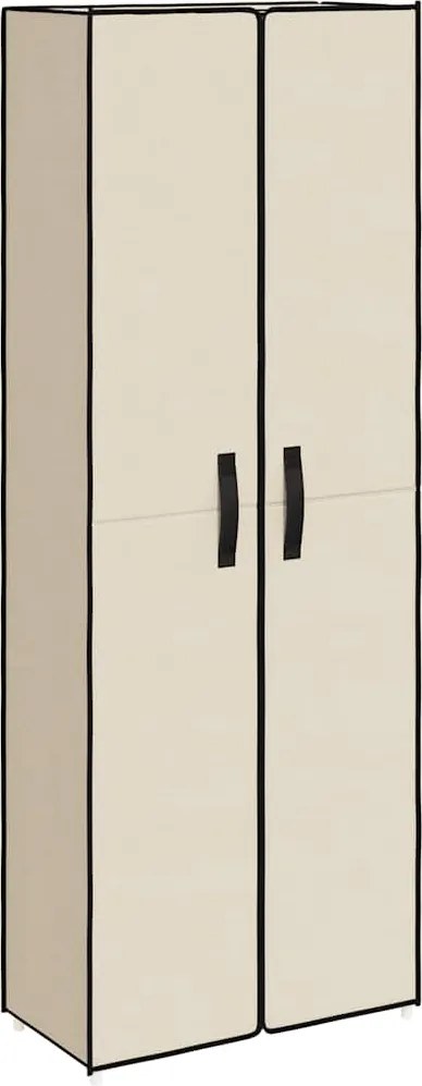 vidaXL krémszínű szövet cipősszekrény 60 x 30 x 166 cm