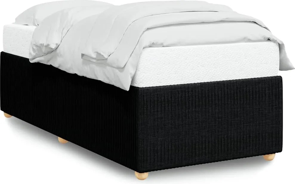 vidaXL fekete szövet ágykeret matrac nélkül 100x200 cm