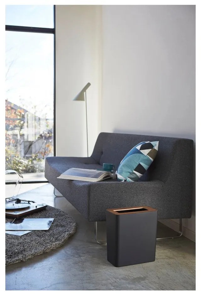 Fekete acél irodai szemetes 10 l Rin – YAMAZAKI